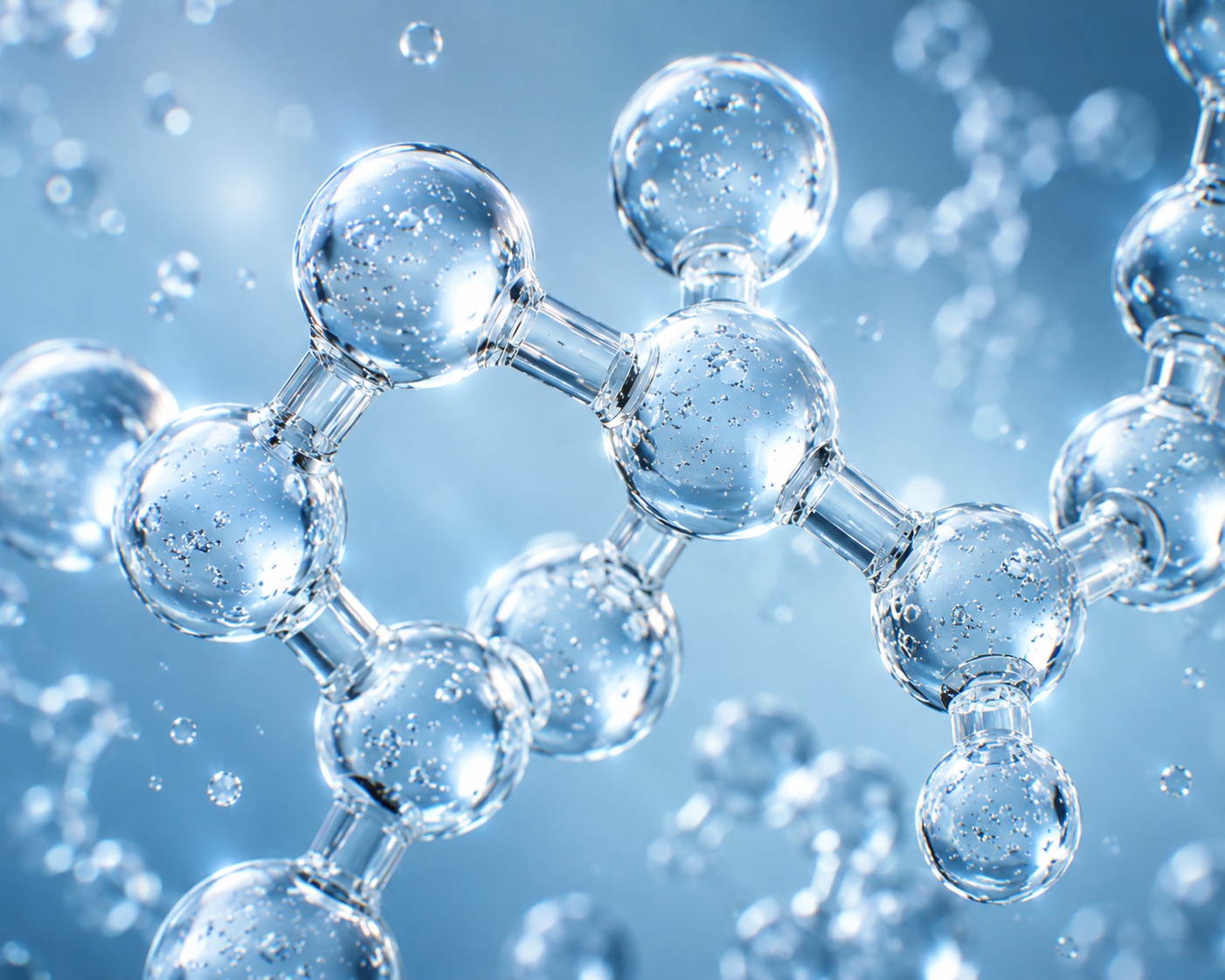Abstract molecular structure representing peptide compounds